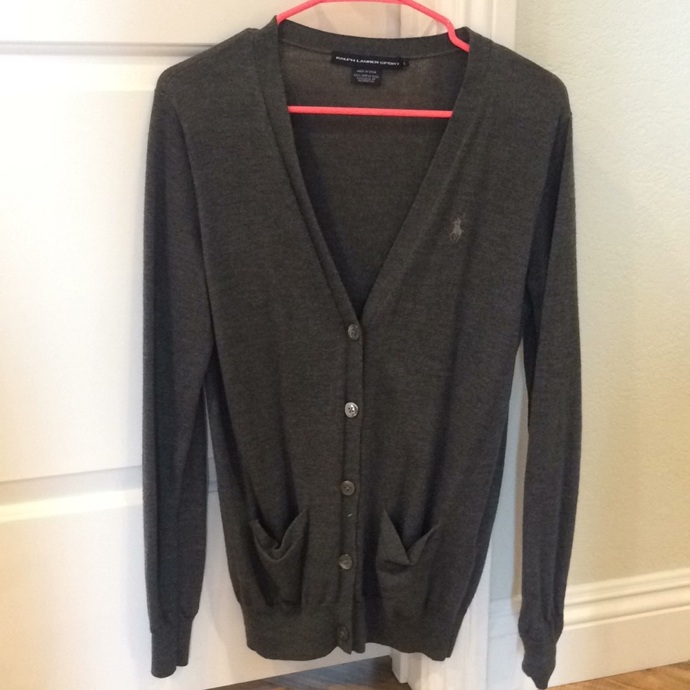Ralph Lauren - Charcoal Grey Cardigan - Small